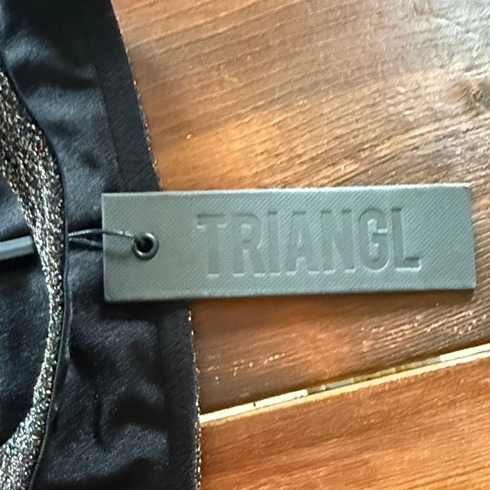 Triangl Swimwear Sparkly Black Bottoms Size Large